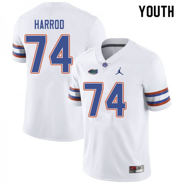 Jordan Brand Youth #74 Will Harrod Florida Gators College Football Jersey White